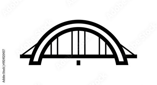 Modern bridge illustration on white background