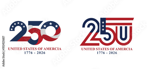 USA 250 Years Independence Day Celebration 2026 Patriotic Design