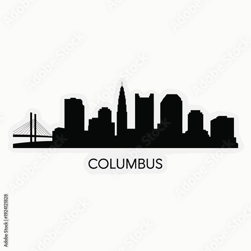Obraz na plátně A minimalist black silhouette of the columbus ohio skyline
