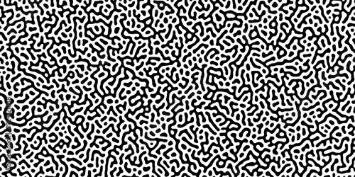 Abstract truing organic wallpaper Turing reaction diffusion monochrome seamless pattern .Monochrome Turing reaction background .Natural seamless line pattern. Linear design with biological shapes