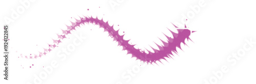 Pixel art magenta wavy trail with plus sign digital glitch effect isolated on transparent background