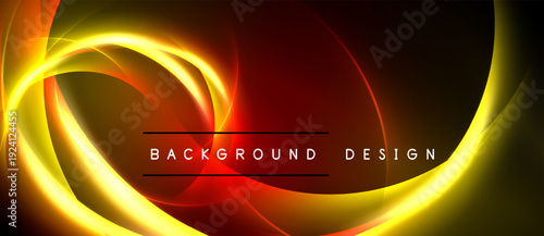 Bright yellow curves over dark red background. Text reads background design. Modern abstract visual presentation.