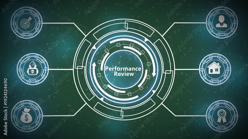Employee Performance Visualization Vidéo Stock Advanced Circular Digital Interface Showing Performance ...