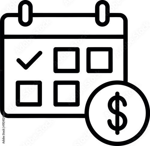 Calendar with dollar sign icon representing financial planning and budgeting
