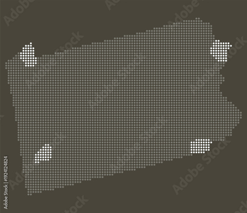 Pennsylvania State Grey and White Dotted Map on Brown