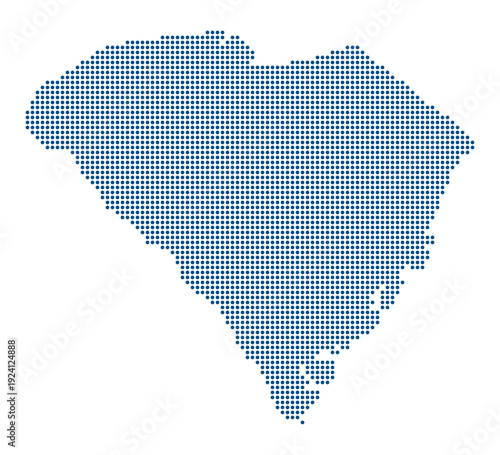 South Carolina Blue Dotted Map