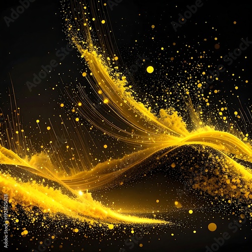 Golden Abstract Waves - A Luxurious and Dynamic Background.