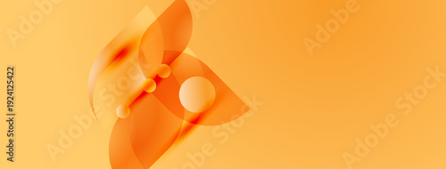 Abstract floral design. Orange hues dominate composition. Soft gradients create depth, modern aesthetic. Minimalist, elegant.