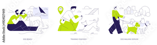 Pet in the city isolated cartoon vector illustrations se