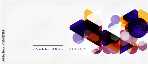Φωτογραφία Abstract geometric shapes overlap, creating vibrant colorful background