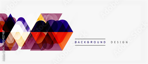 Abstract geometric pattern. Overlapping triangles create vibrant color bands. Modern design element for backgrounds, banners.