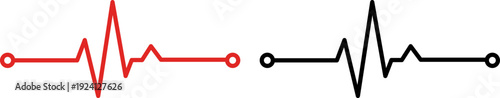 Heartbeat pulse lines in red and black