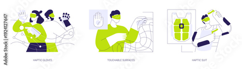 Tactile virtual reality isolated cartoon vector illustrations se