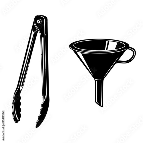 Wide Mouth Canning Funnel Silhouette for Jar Filling - Food Preservation Concept