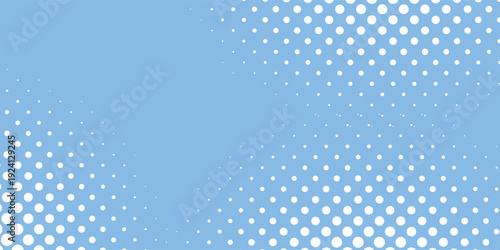 Abstract bright blue background with large white halftone dot circles eps10