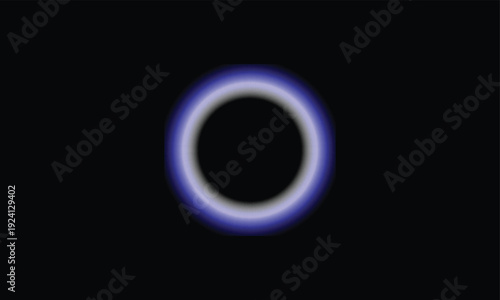 Mesmerizing light effect glowing blue ring on black background