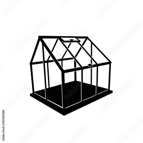 Garden Glass Cold Frame Silhouette for Season Extension - Agriculture Concept