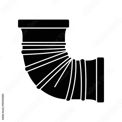Corrugated Downspout Elbow Pipe Silhouette for Rain Drainage - Exterior Concept