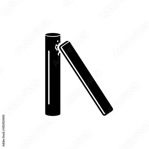 Metal Striker and Ferro Rod Silhouette for Fire Starting - Bushcraft Survival Concept