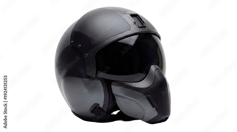 Fototapeta premium A Modern Black Motorcycle Helmet for Safety and Protection
