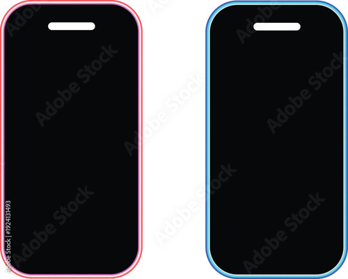 Smartphone device skins with colorful borders