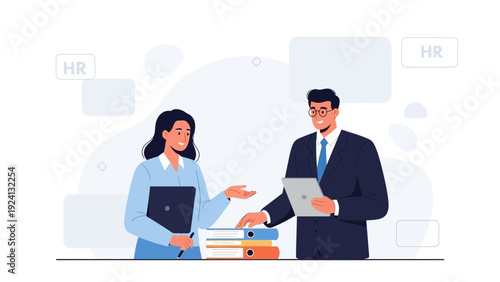 Business meeting, HR conversation, job interview, recruitment, teamwork, office collaboration