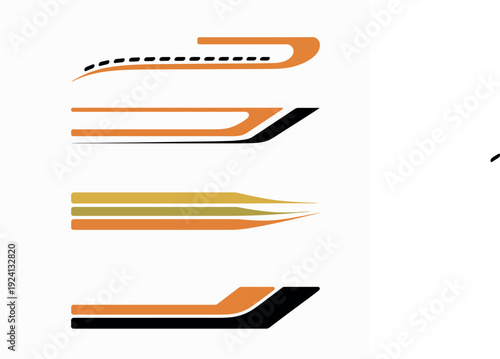 collection of racing style vehicle wrap striped decal, modern motorsport inspired vector graphics for car branding vinyl wraps automotive customization and professional design projects.