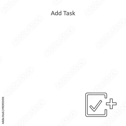 Add Task Checklist Icon with Plus Symbol.
