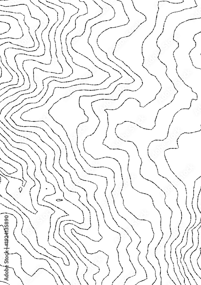 Fototapeta premium Curvas de nivel sobre fondo blanco, mapa topográfico. Diseños gráficos