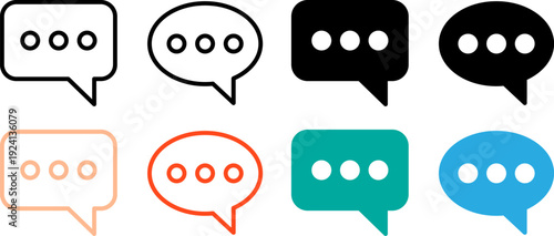 Colorful chat bubble icons for digital communication and social media
