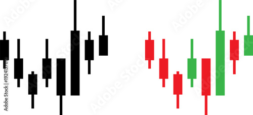 Candlestick charts showing market trends and financial analysis