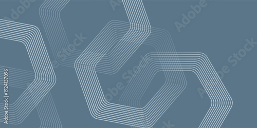 Abstract hexagon lines on gray background. Geometric stripe line art design for poster, brochure, cover, website, banner.