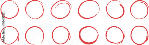 "Hand-Drawn Circular Sketch Frames – Crayon, Marker, and Scribble Line Round Outlines for Highlights and Graphic Design"