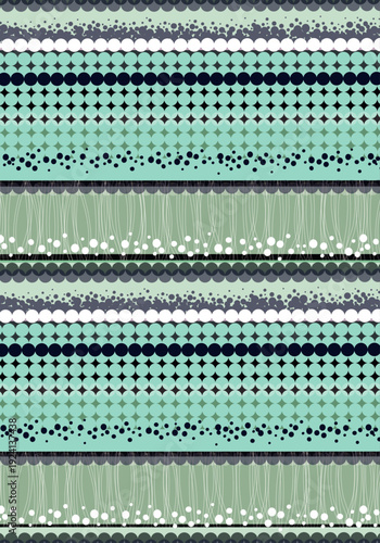 Illustration de rayures texturées avec des pois et des lignes