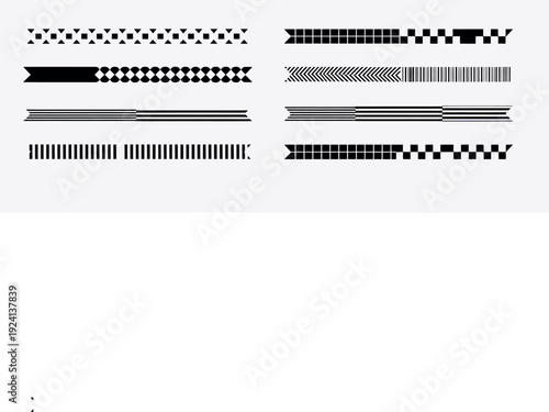 racing stripes for car tuning pack, high performance stripe elements for vehicle body stickers vector illustration for automotive customization branding marketing and professional design applications.