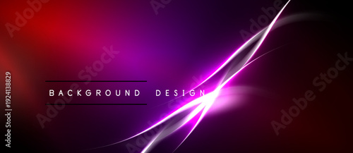 Vibrant abstract background. Red, purple gradients blend with glowing neon lines. Modern design element for digital projects.