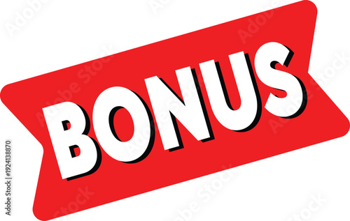 Bonus Red Promotional Label Vector Illustration