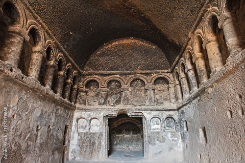 Wallpaper Mural Interior architecture detail of ancient Byzantine Christian civilisation church ruins with rock-cut columns at Ihlara Valley Cappadocia Turkey Torontodigital.ca