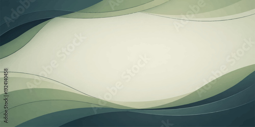 Abstract green and blue wave background with smooth flowing lines and ocean inspired design