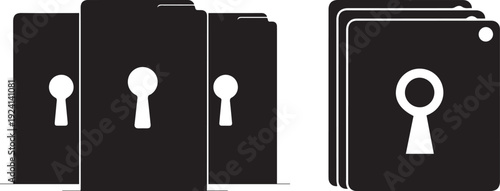 Key icon set, 4 files vector silhouette
