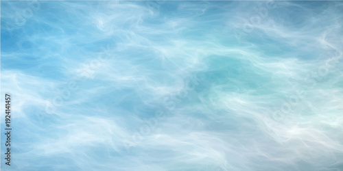 A beautiful bright blue sky background features white clouds in a clear summer atmosphere with sunlight high in the air