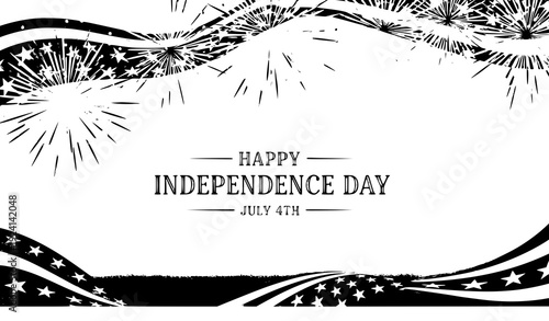 Happy Independence Day patriotic typography vector background