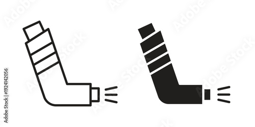 Inhaler icon vector pack. Thin linear and black flat style.