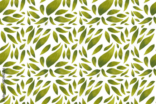 Seamless nature background featuring a vintage floral pattern with olive branches and green leaves for textile wallpaper design
