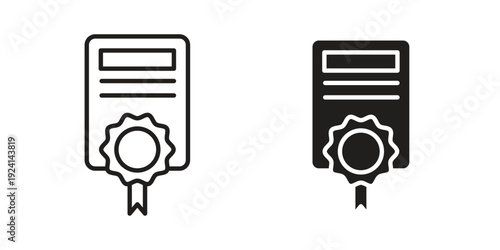 License icon vector pack. Thin linear and black flat style.