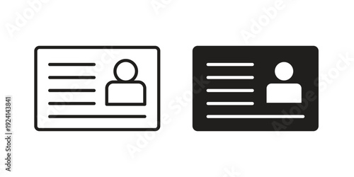 License icon vector pack. Thin linear and black flat style.