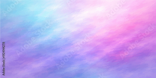 Bright abstract watercolor background with colorful bokeh design featuring a sunny blue sky and soft clouds in a clear summer atmosphere