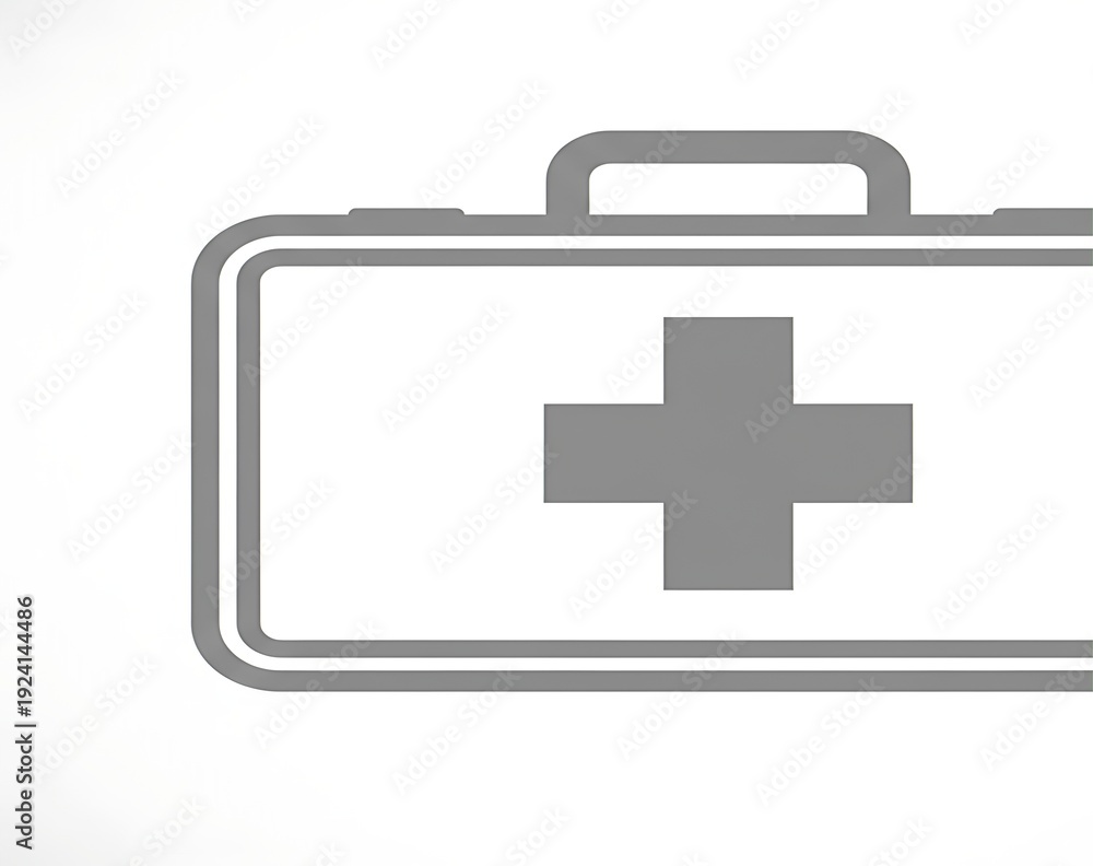 Fototapeta premium First aid kit bag symbol for emergency medical assistance