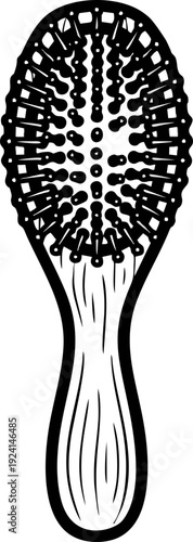 Hairbrush for grooming and styling hair, essential beauty tool.