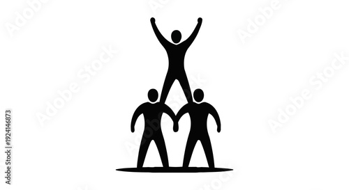 Teamwork Human Pyramid Success Achievement Victory.